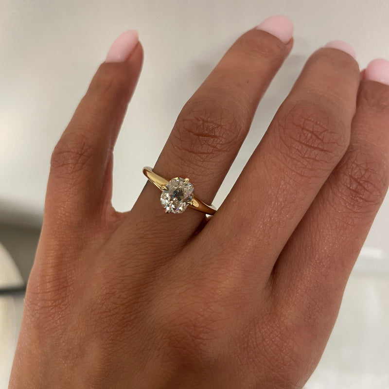 Mae 1.51 engagement ring on hand