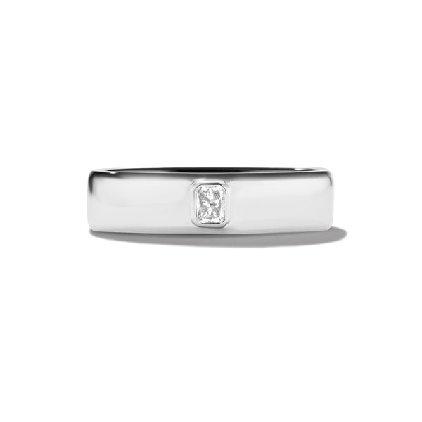Men's Theo Emerald Cut Diamond Wedding Band, in Platinum