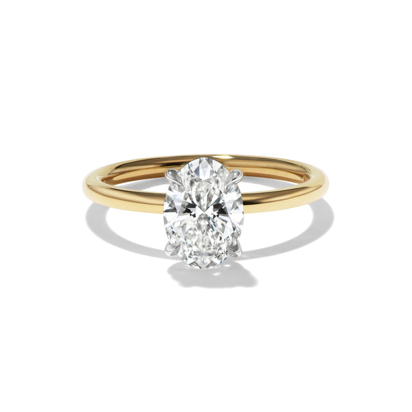 Oval Solitaire Ring, front view