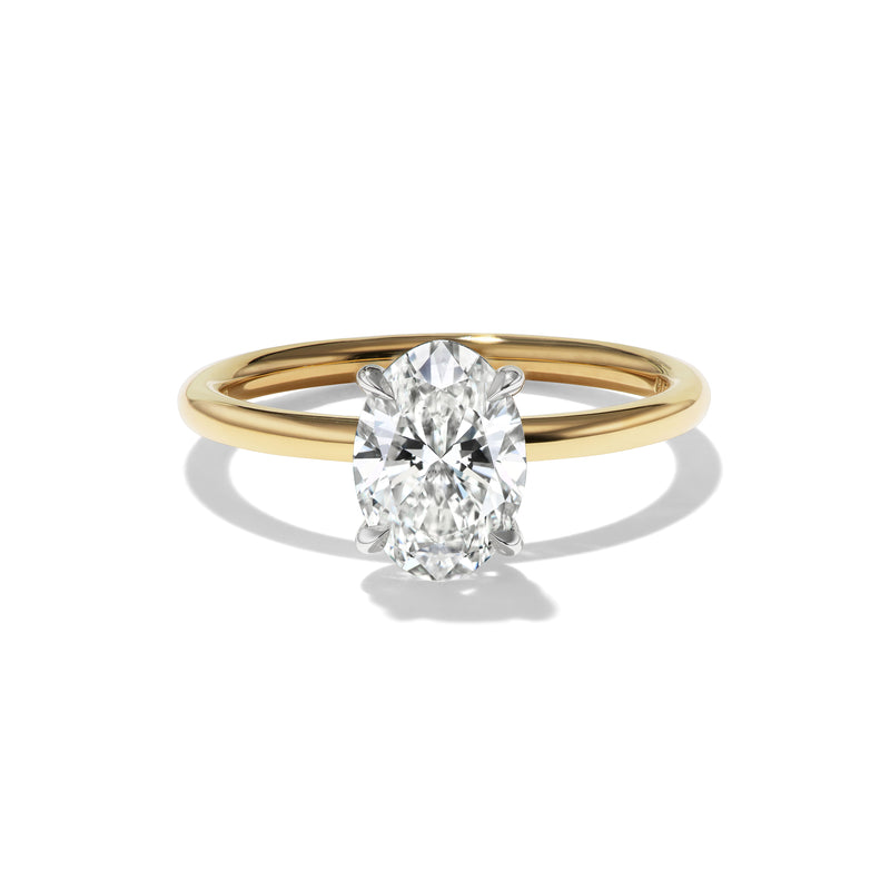 Oval Solitaire Ring, front view