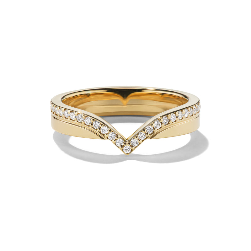 Petite V-shaped Cigar Wedding Band, front view