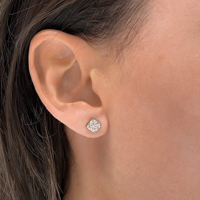 MONA Radiant Cut Diamond Studs 1.93CRT TTL