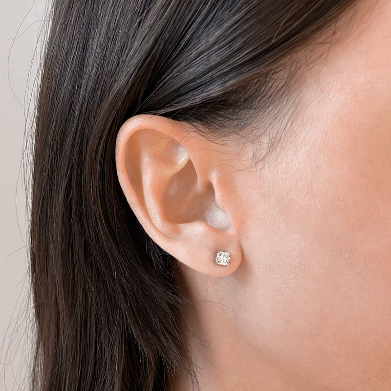 MONA RADIANT CUT Diamond Studs 0.84CRT TTL