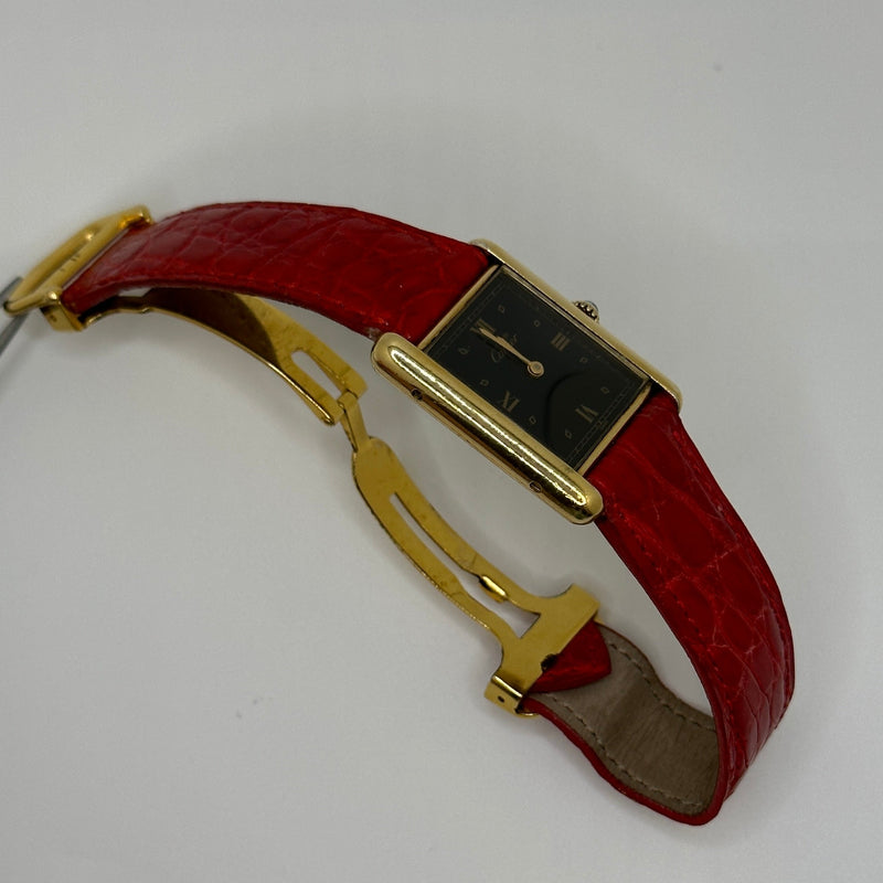 *NEW* Vintage Cartier Tank Black and Red 30mm Watch
