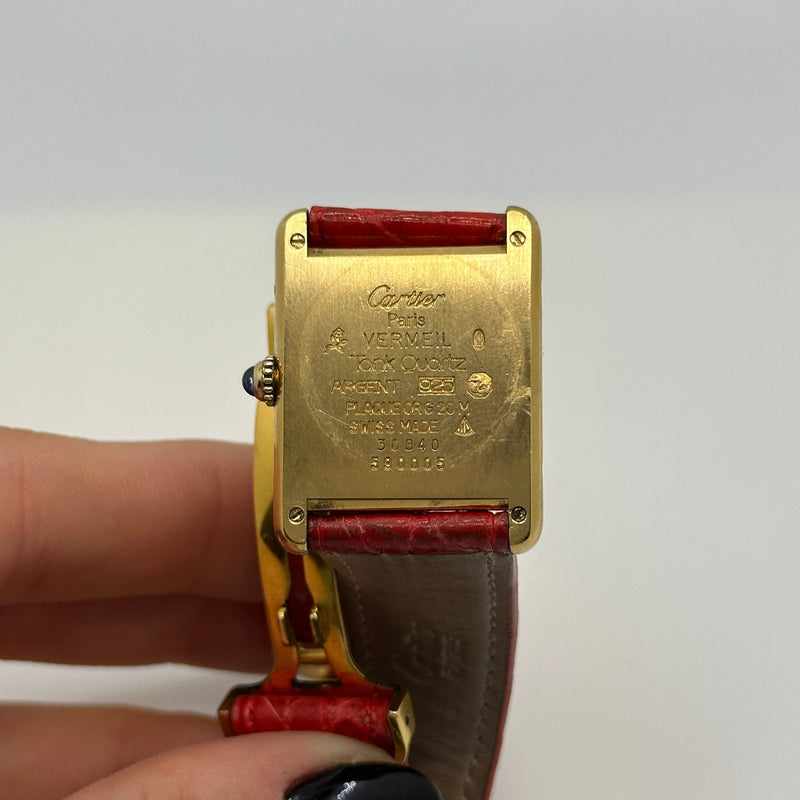 *NEW* Vintage Cartier Tank Black and Red 30mm Watch