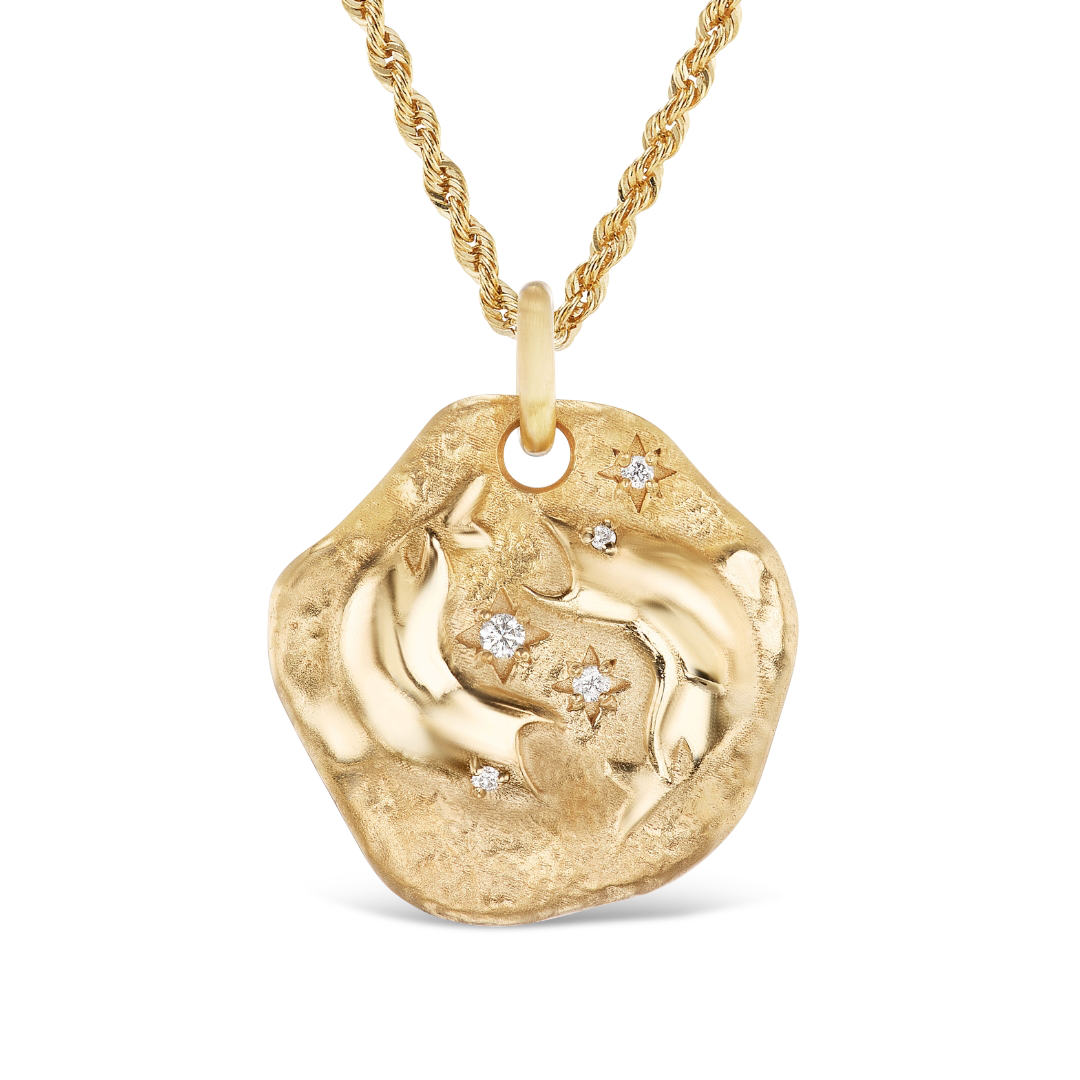 LARGE ZODIAC MEDALLION 18KT YELLOW GOLD