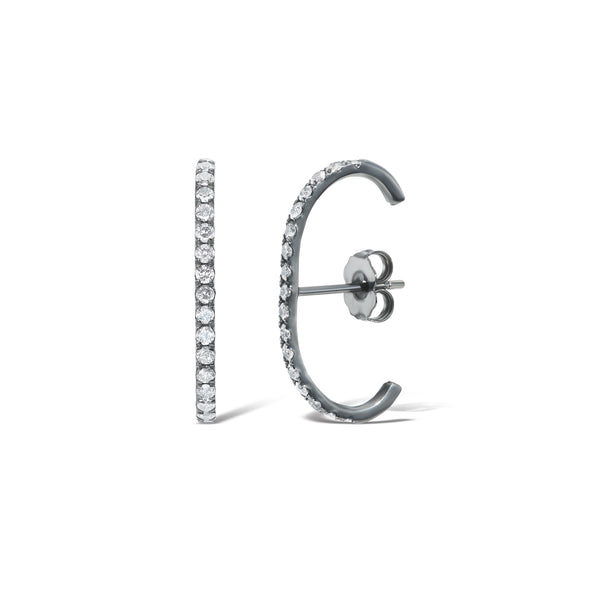 RANI PAVE GREY EARRING (single)
