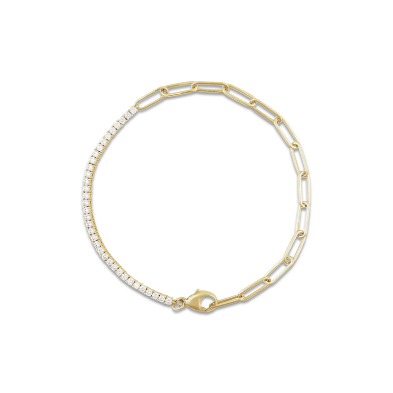 RIRO 1.00 CRT TENNIS PAPERCLIP BRACELET