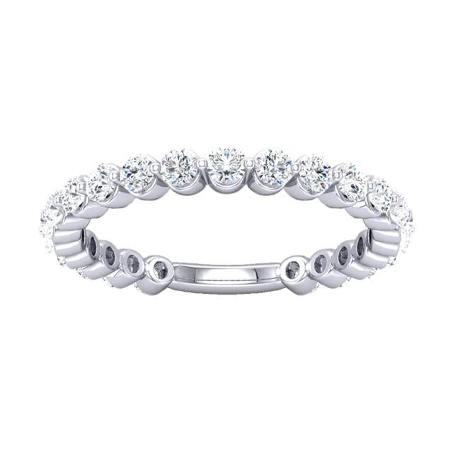 Round Cut Diamond Wedding Band - Side view 3