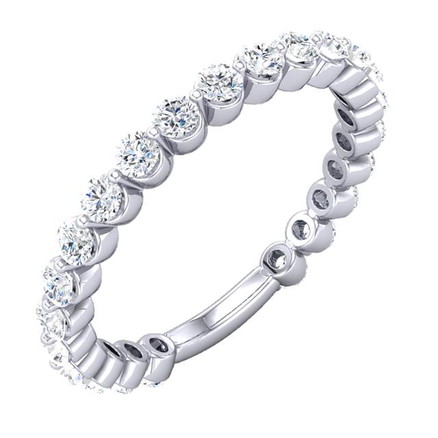 Round Cut Diamond Wedding Band, perspective