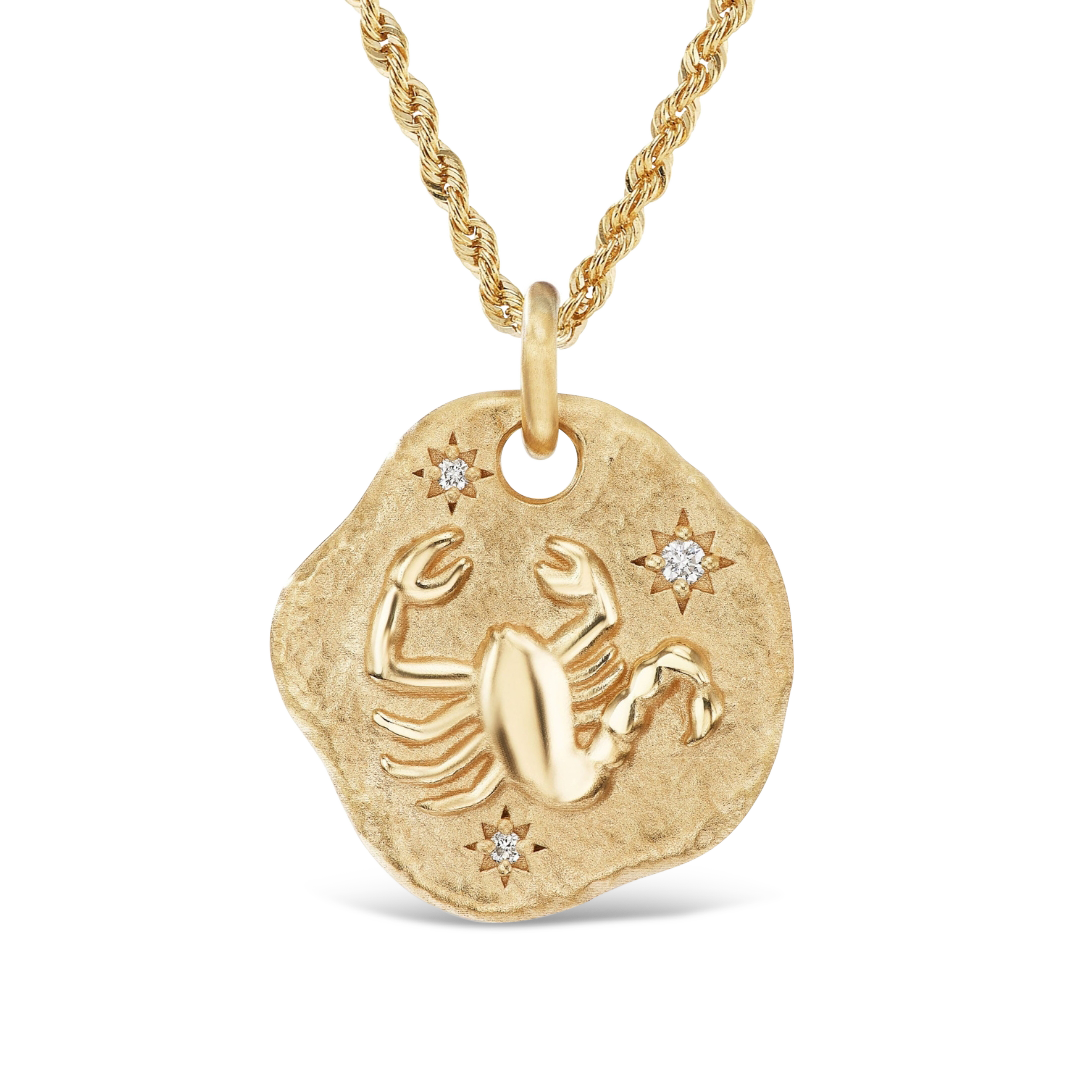 LARGE ZODIAC MEDALLION 18KT YELLOW GOLD