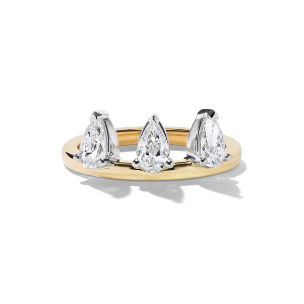 Three Stone Pear Ring