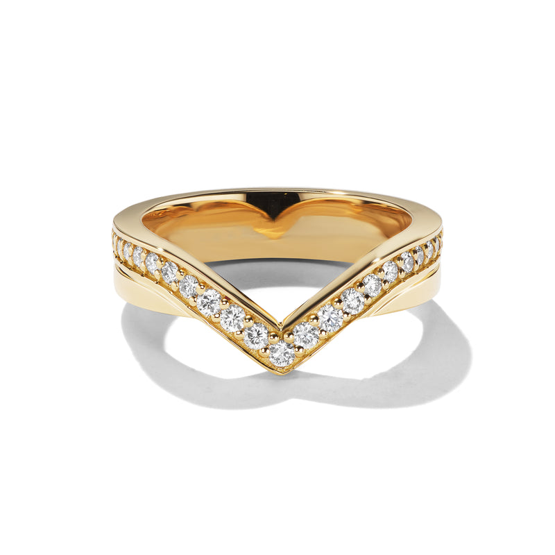 V-shaped Cigar Wedding Band, front view