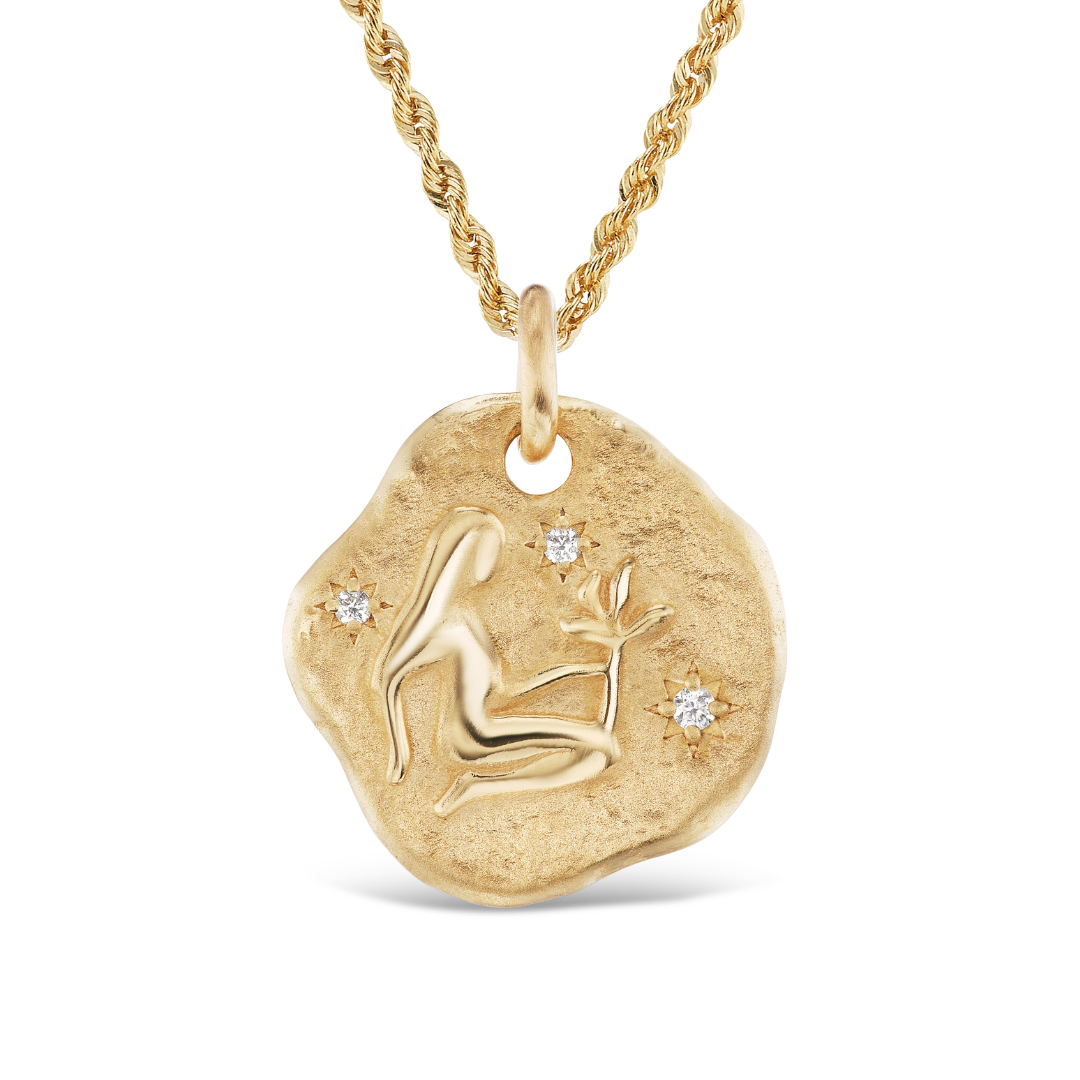 LARGE ZODIAC MEDALLION 18KT YELLOW GOLD