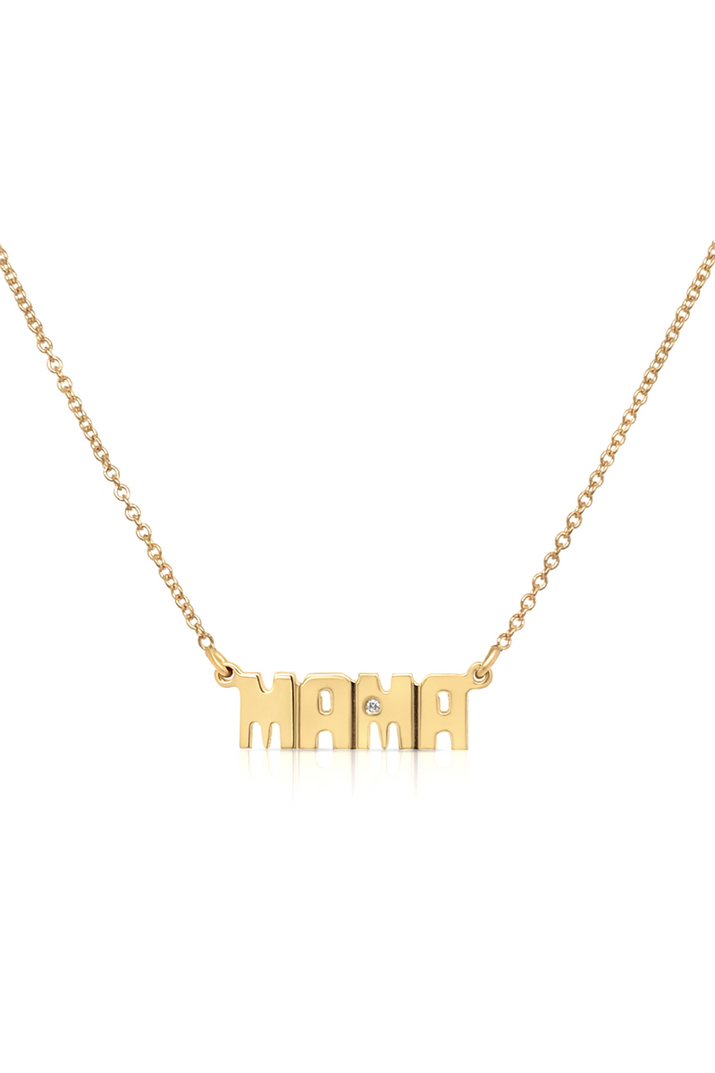 MAMA BLOCK LETTER NAME PLATE NECKLACE
