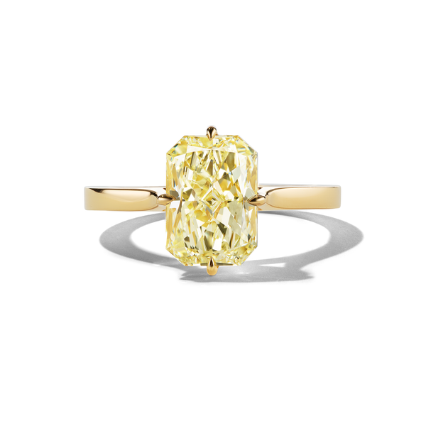 Yellow Radiant Cut Solitaire, front profile