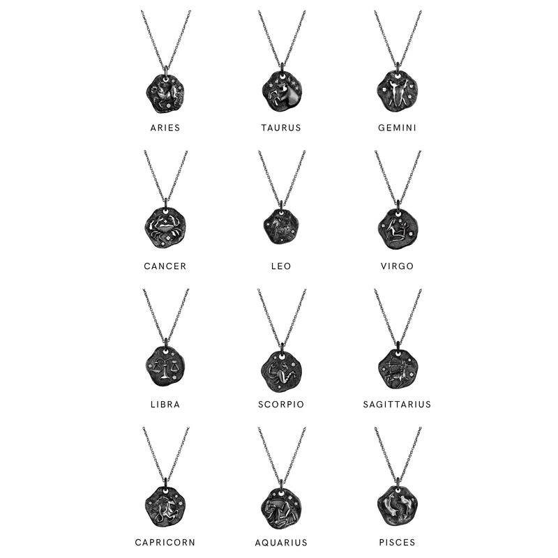 MINI ZODIAC MEDALLION 18KT Black Gold