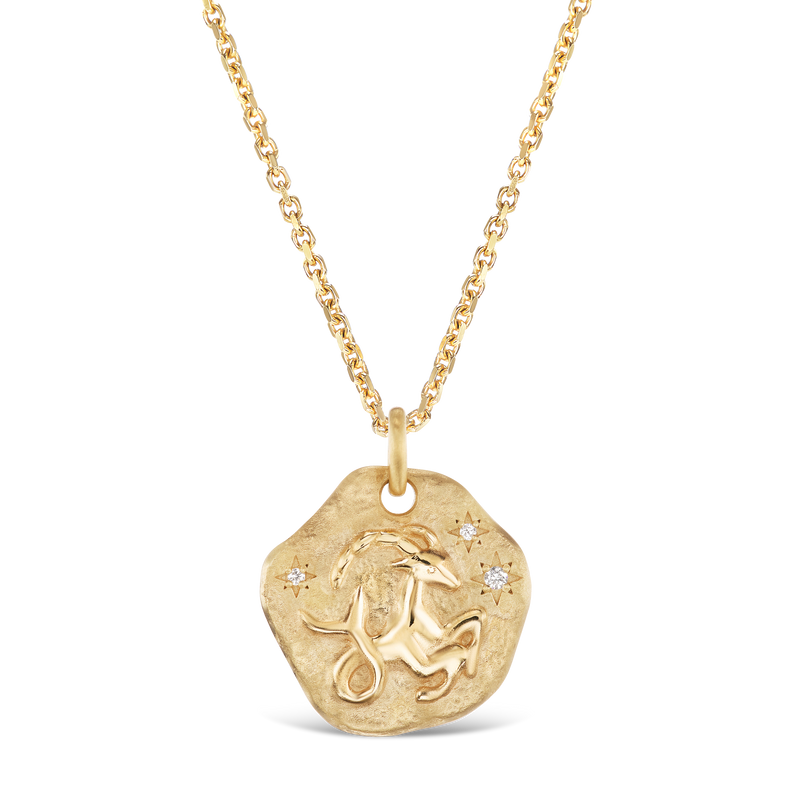 MINI ZODIAC MEDALLION 18KT YELLOW GOLD