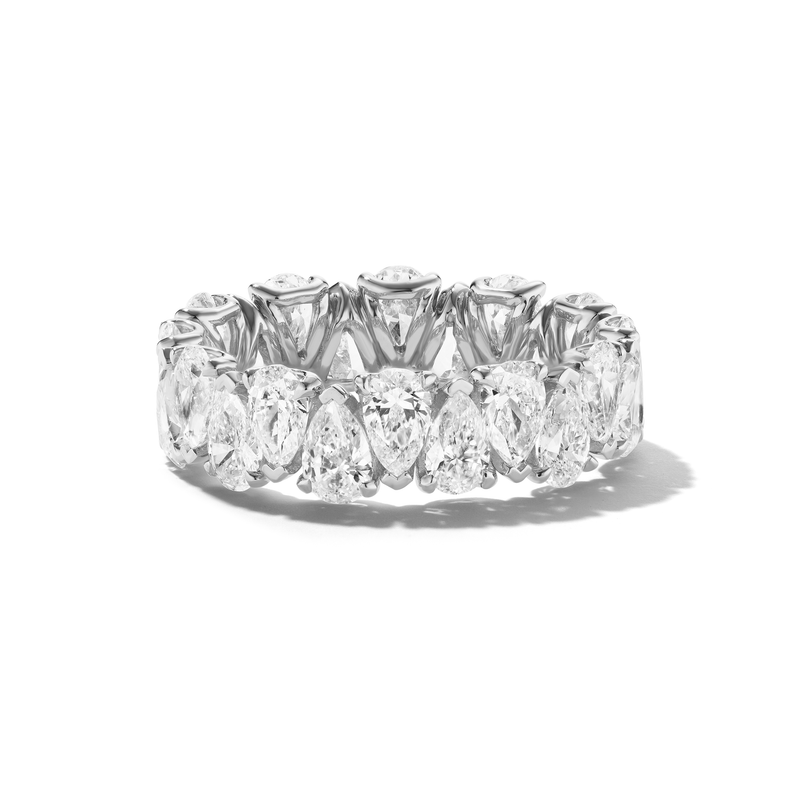 Bea Pear Cut Eternity Band in Platinum