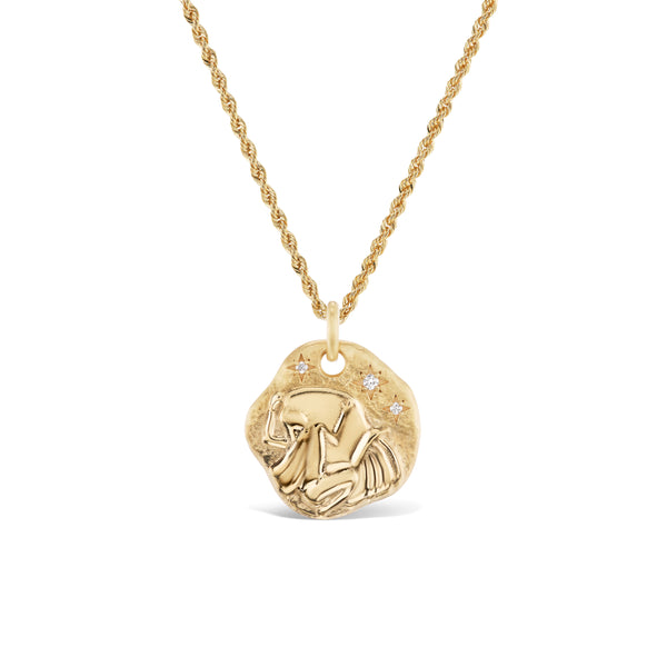 AQUARIUS ZODIAC MEDALLION