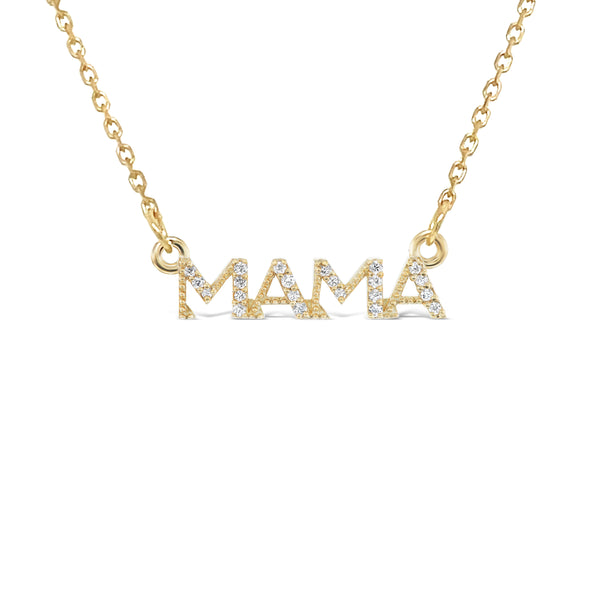 *NEW* MAMA DIAMOND NAMEPLATE NECKLACE