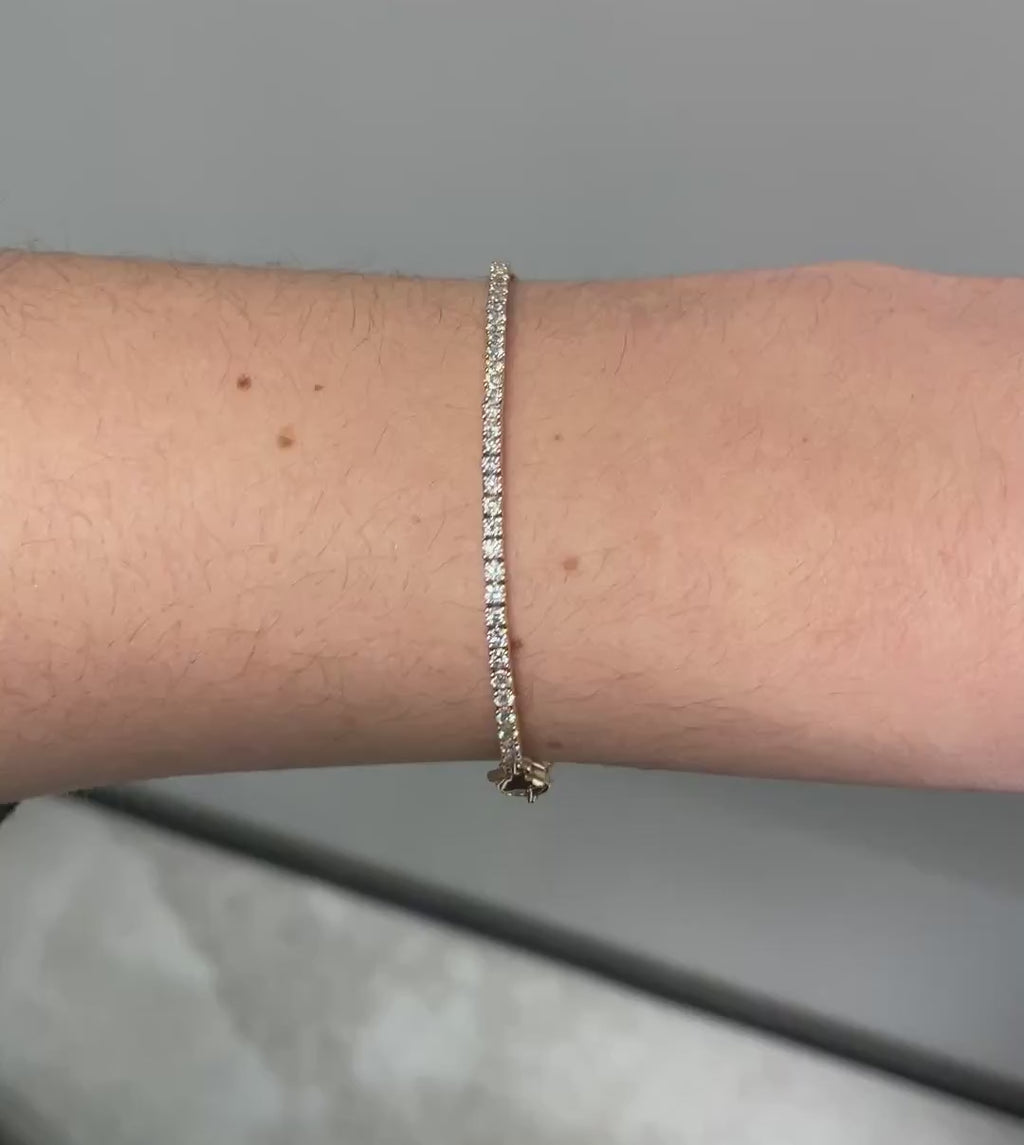 RIRO Diamond + Paperclip Tennis Bracelet worn on hand