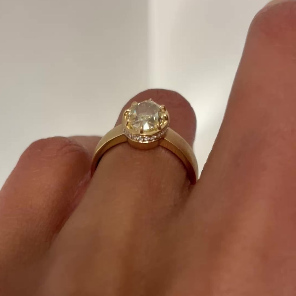 ISLA Engagement Ring On Finger
