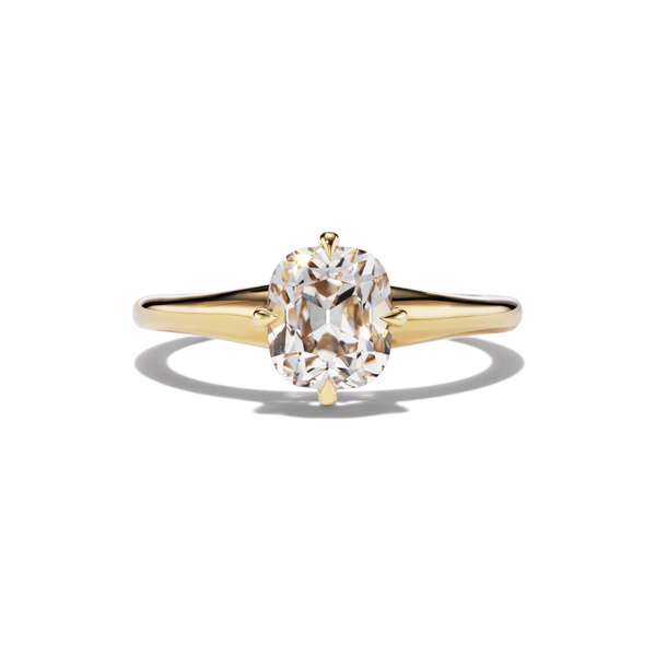 Classic MAE Ring with 1.66 very light brown diamond in a 18kt yellow gold setting