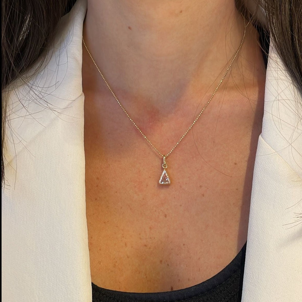Diamond triangle pendant necklace on sale