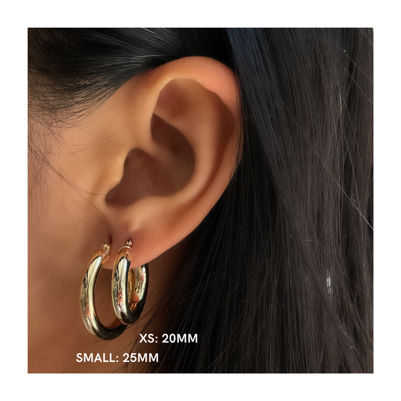 Ananya 14KT Yellow Gold Hoop Earrings