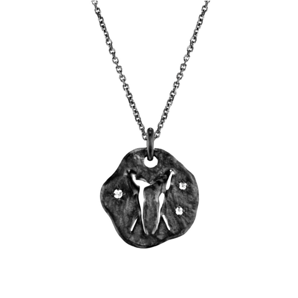 *NEW* MINI GEMINI ZODIAC MEDALLION - Black