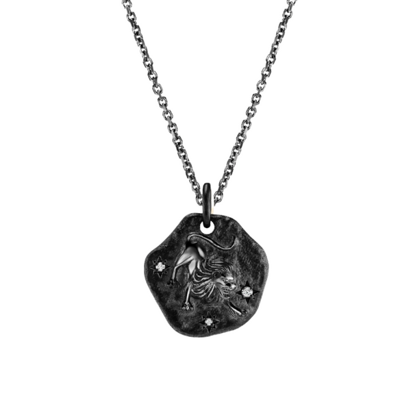*NEW* MINI LEO ZODIAC MEDALLION - Black