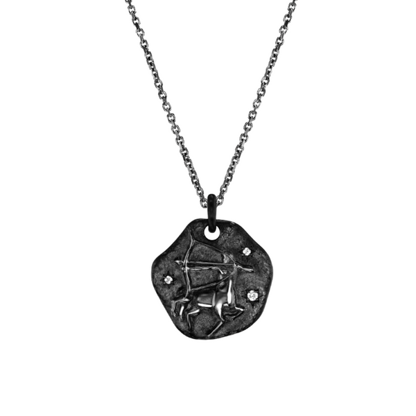 *NEW* MINI SAGITTARIUS ZODIAC MEDALLION - Black