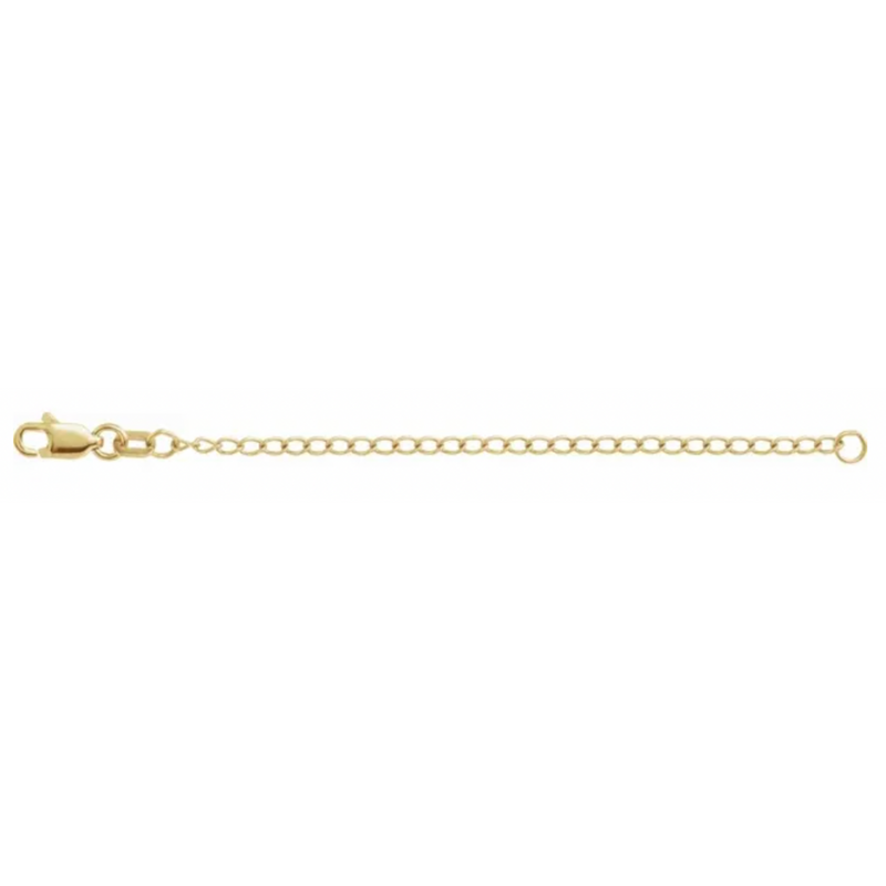 Gold Extender Chain, 14K Solid Gold Necklace and Bracelet Extender Chain,  Adjustable Necklace Extender, 1 Inch, 2 Inches, 4 Inches 