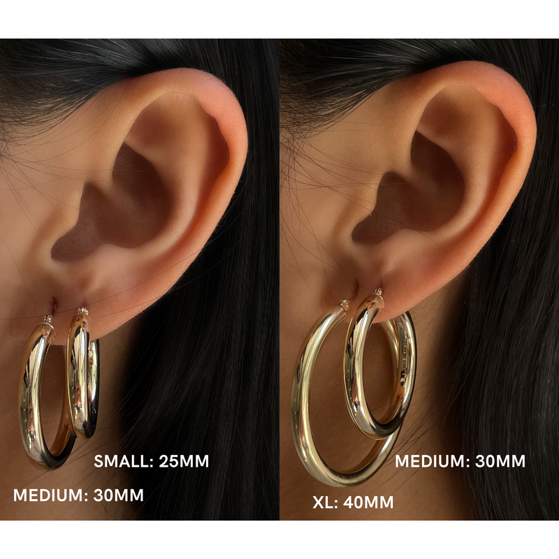 Ananya 14KT Yellow Gold Hoop Earrings