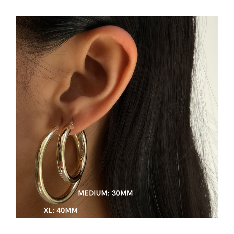 Ananya 14KT Yellow Gold Hoop Earrings