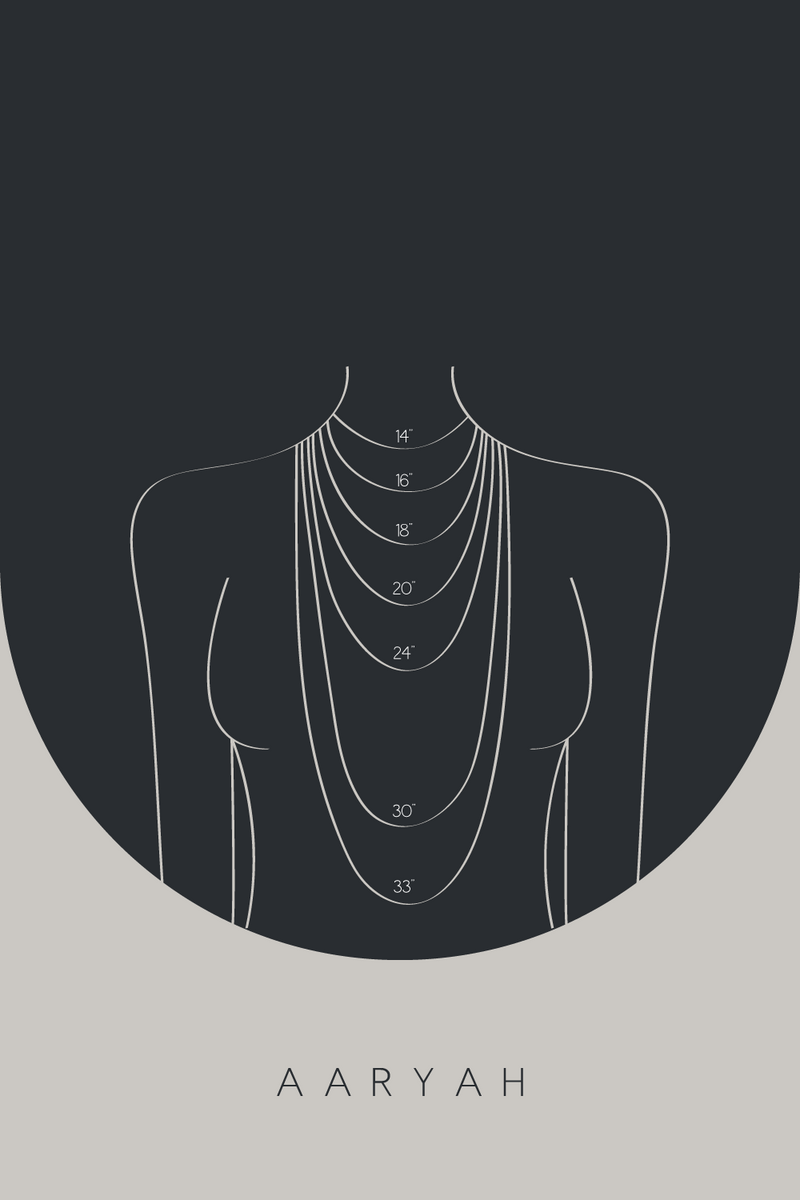 AMARA SPACED OUT LETTER NECKLACE - AARYAH Necklace Measurements