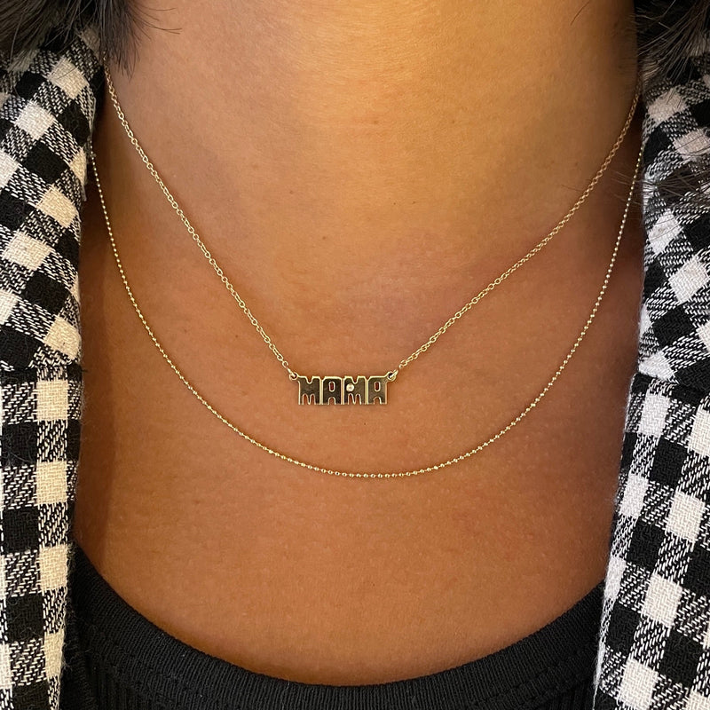 MAMA Block Letter Name Plate Necklace