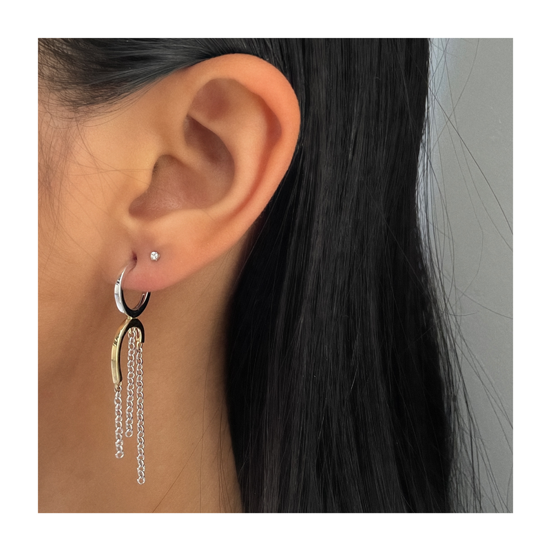 UDA Two Tone Gold Earrings