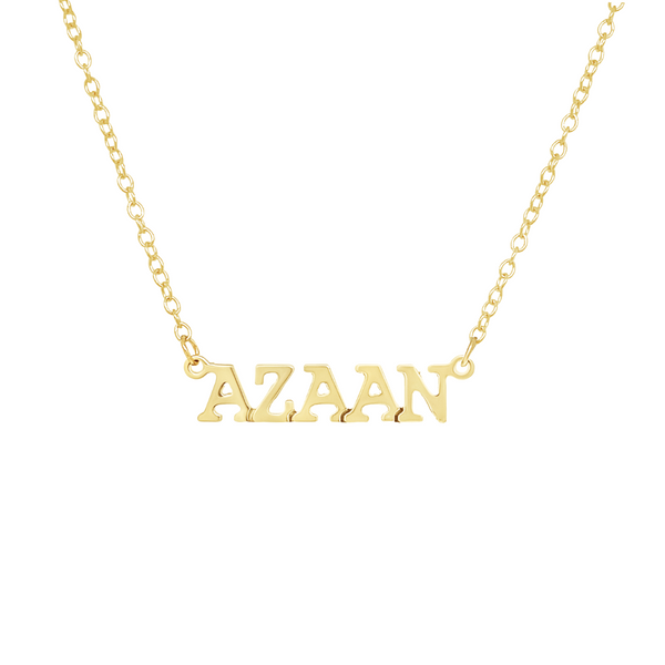 MENS COURIER BLOCK NAME PLATE NECKLACE