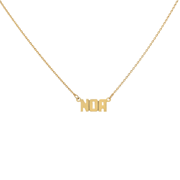 Block Letter Name Plate Necklace
