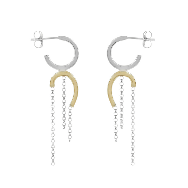 UDA Two Tone Gold Earrings